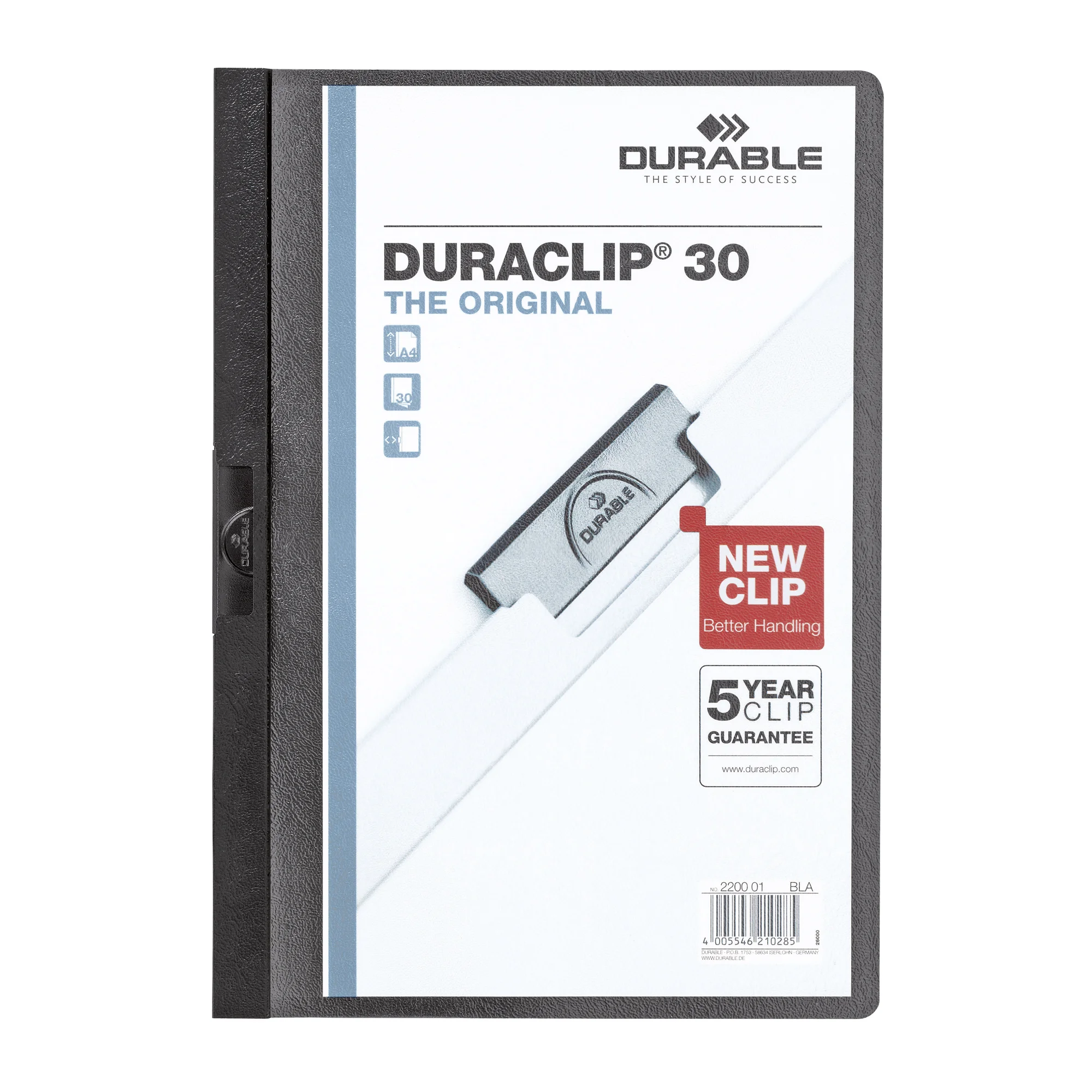 DURABLE Klemmhefter DURACLIP ORIGINAL 30, DIN A4, schwarz (EAN: 4005546210285)