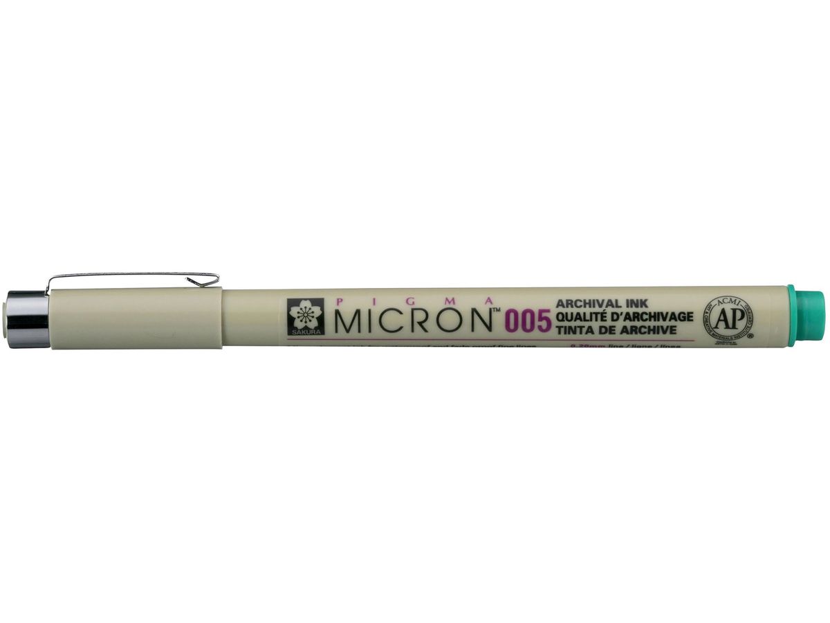 SAKURA Fineliner PIGMA MICRON 005, grün (EAN: 0084511318434)