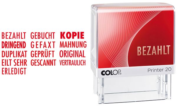 COLOP Textstempel Printer 20 L "GESCANNT", mit Textplatte (EAN: 9004362509837)