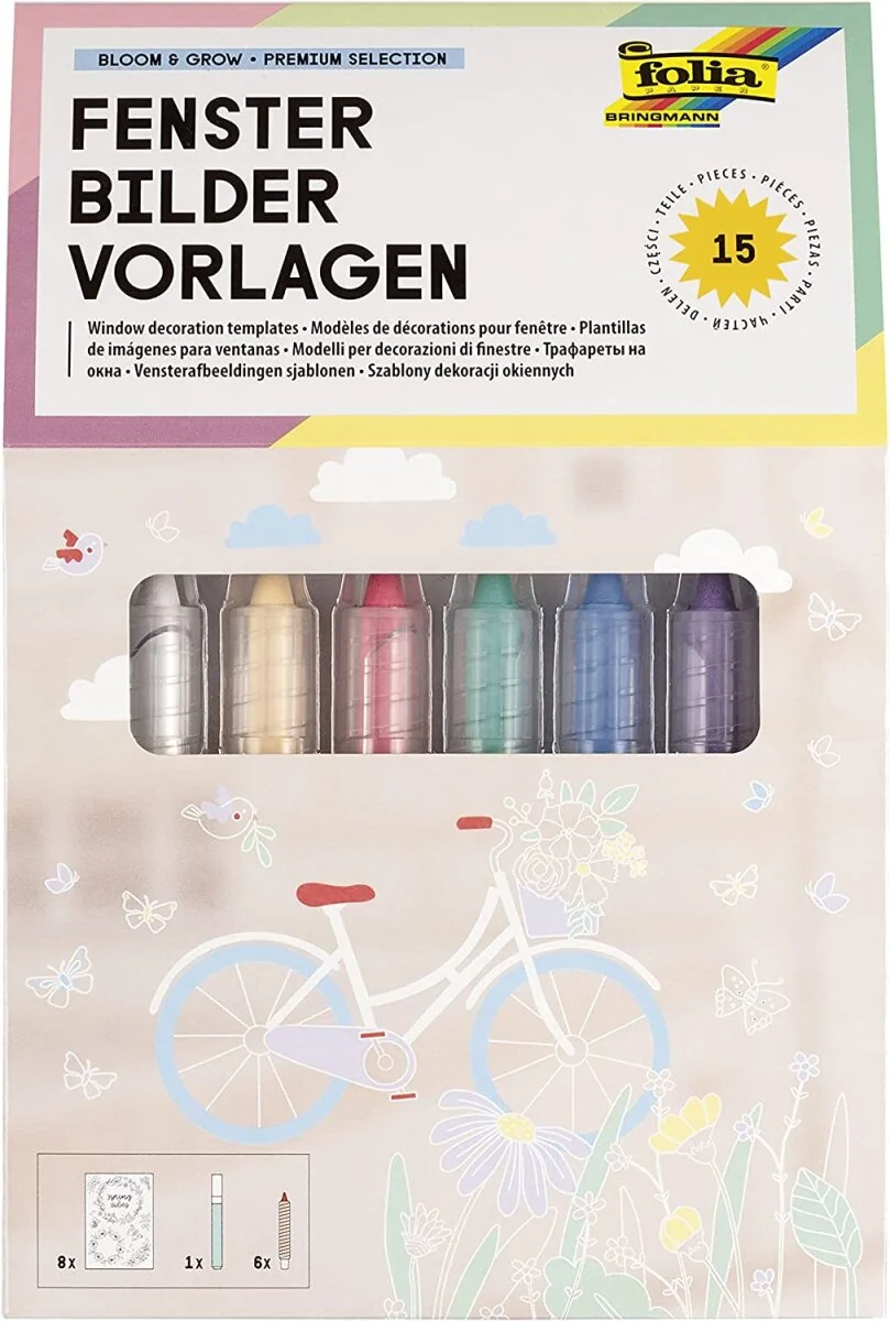 folia Fensterbilder-Vorlagen "BLOOM & GROW" - Premium, farbig sortiert (EAN: 4001868127720)