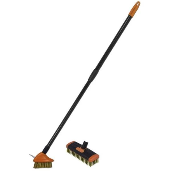 Bradas Drahtbürsten-Reinigungsset, Teleskopstiel, schwarz/orange (EAN: 5907544423256)