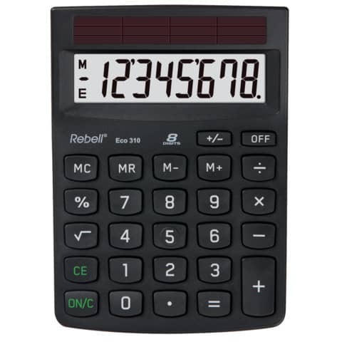 Rebell Umwelt-Tischrechner Eco 310, schwarz (EAN: 8595179504104)