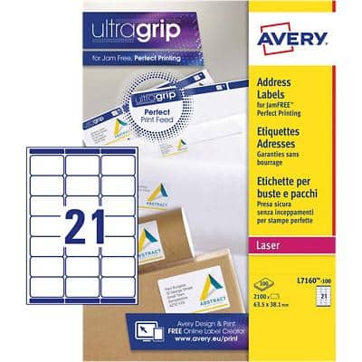 AVERY Etiquette d'adresse, 63,5 x 38,1 mm, blanc (EAN: 3266550260210)