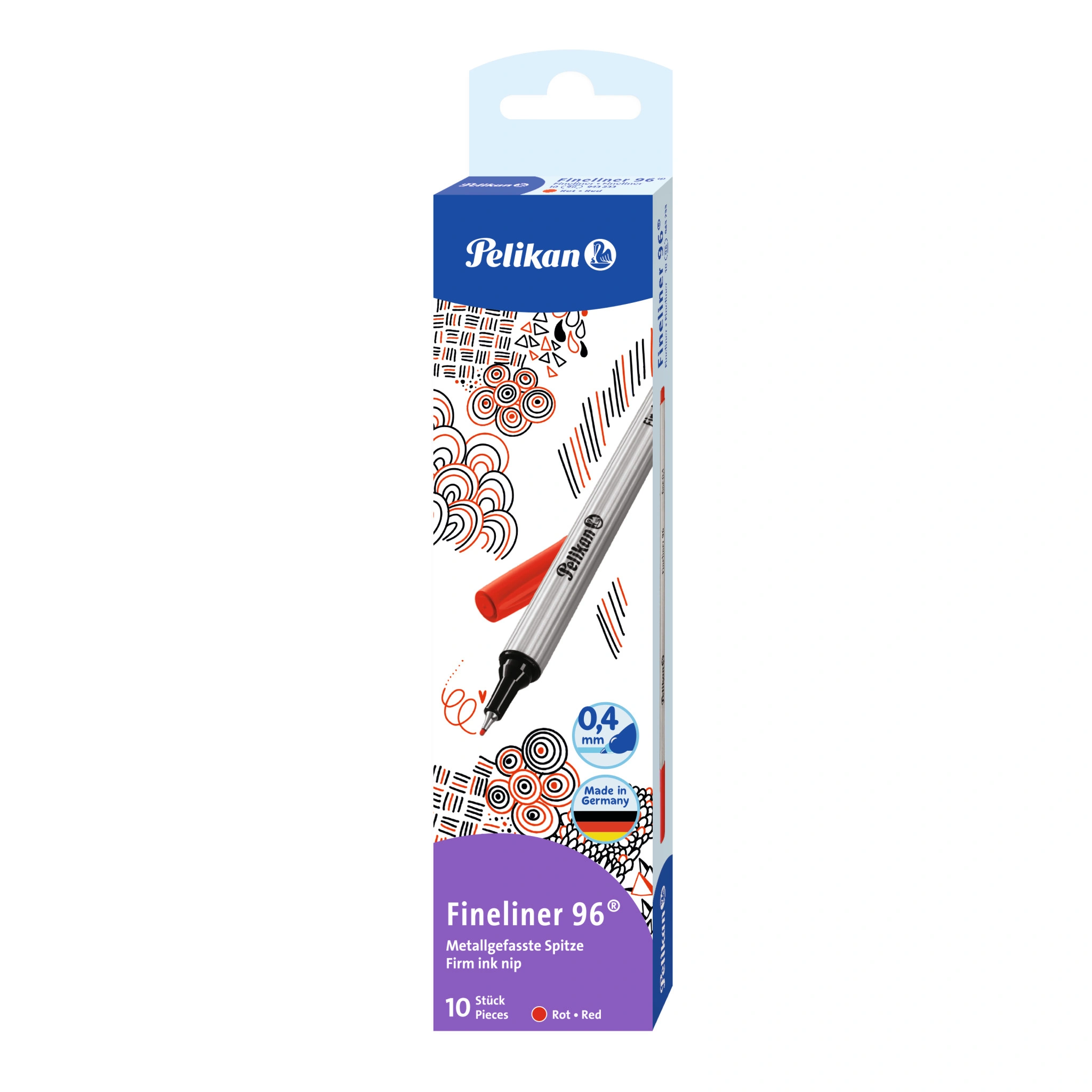 Pelikan Fineliner 96, Strichstärke: 0,4 mm, rot (EAN: 4012700943231)