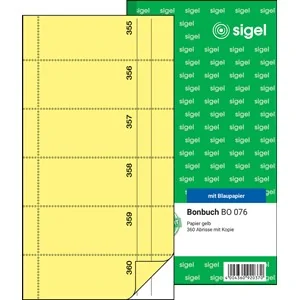 sigel Formularbuch "Bonbuch", 105 x 200 mm, gelb (EAN: 4004360920370)