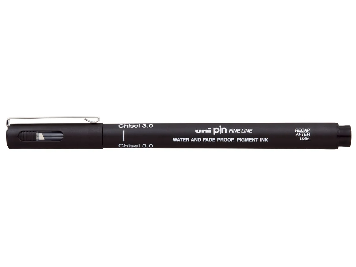 uni-ball Fineliner PIN Chisel 3.0, Keilspitze, schwarz (EAN: 4902778270998)