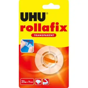 UHU Klebefilm rollafix transparent, 19 mm x 25 m (EAN: 4026700369458)