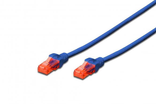 DIGITUS Patchkabel, Kat. 6, U/UTP, 0,25 m, blau (EAN: 4016032387541)