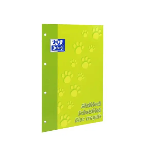 Oxford Junior Malblock "Tatzen", DIN A4, 100 Blatt, gelocht (EAN: 4006140017928)
