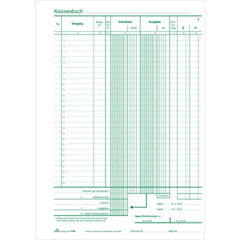 RNK Verlag Kassenbuch, DIN A4, mit Umsatzsteuererfassung, SD (EAN: 4002871315500)