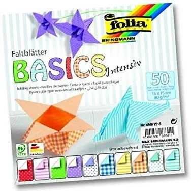 folia Faltblätter "Basic Intensiv", 150 x 150 mm, 50 Blatt (EAN: 4001868078411)
