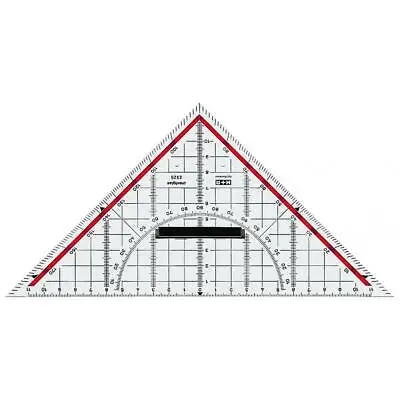 M+R Geometriedreieck, Acrylglas, Hypotenuse: 320mm, glasklar (EAN: 4004627417001)