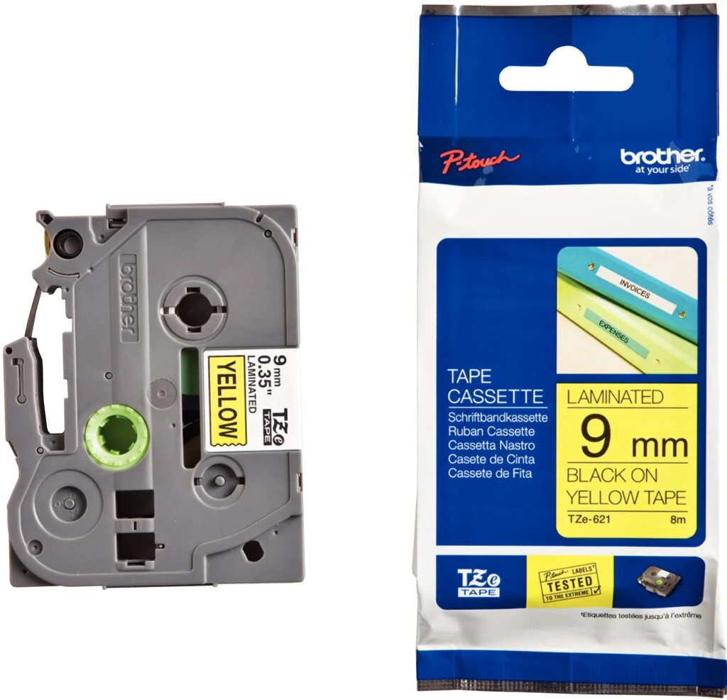brother TZe-Tape TZe-621 Schriftbandkassette, Bandbreite:9mm (EAN: 4977766686655)