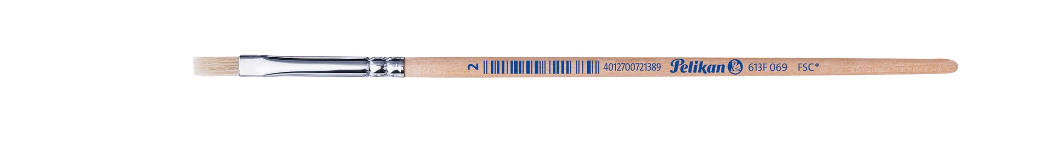 Pelikan Borstenpinsel 613 F, Gr. 2, unlackierter Holzstiel (EAN: 4012700721389)