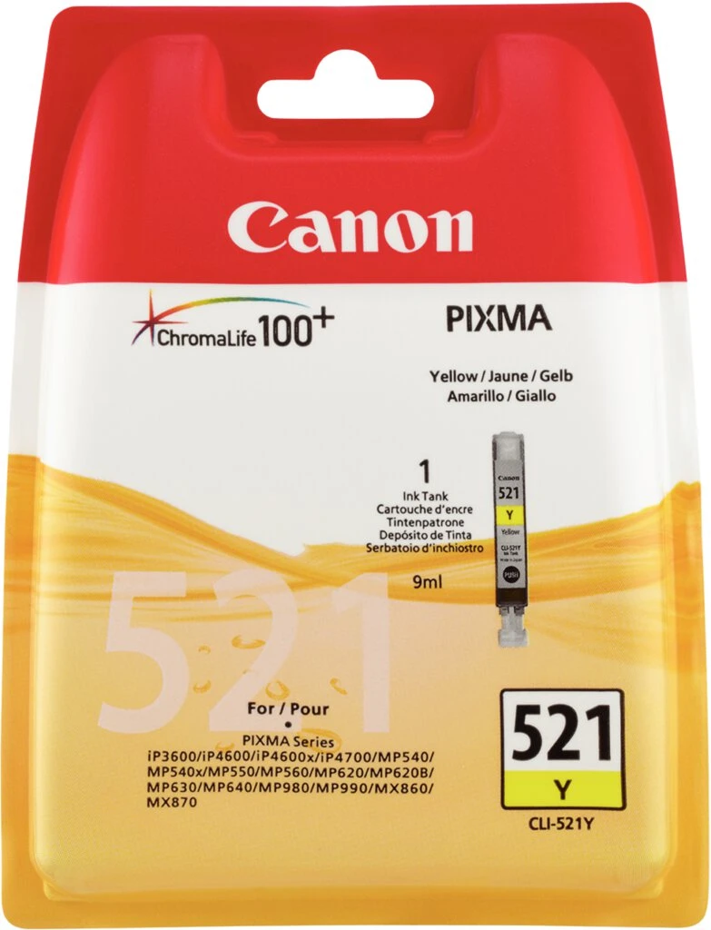 Canon Tinte für Canon PIXMA iP4600, CLI-521, gelb (EAN: 4960999577531)