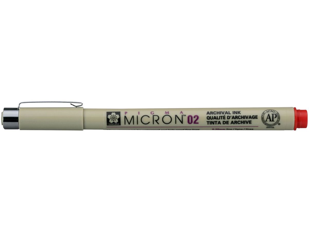 SAKURA Fineliner PIGMA MICRON 02, rot (EAN: 0084511318403)