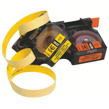 DYMO RHINO Vinyl-Schriftband schwarz/orange, 19 mm x 5,5 m (EAN: 0071701184368)