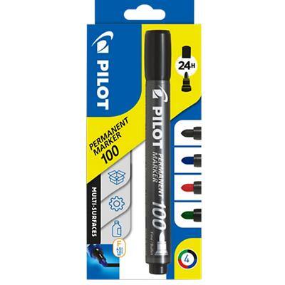 PILOT Permanent-Marker 100, Rundspitze, 4er Etui (EAN: 3131910501725)