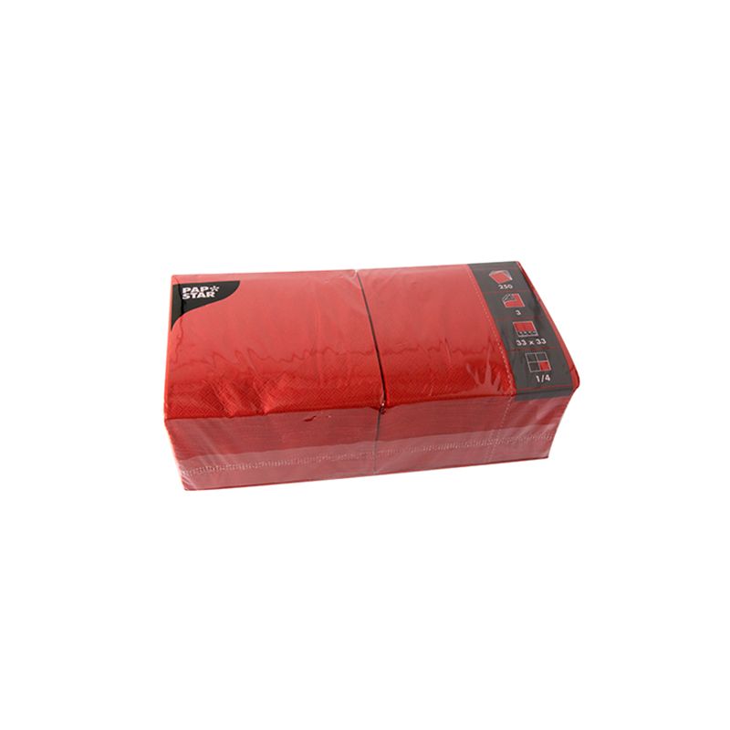 PAPSTAR Lunch-Servietten, 330 x 330 mm, 3-lagig, rot (EAN: 4002911124833)
