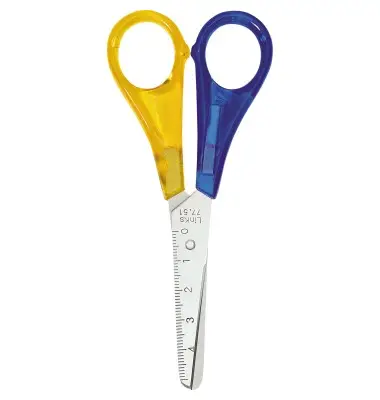 WEDO Bastelschere, rund, Länge: 130 mm, für Linkshänder, gelb/rot und gelb/violett (EAN: 4003801002675)