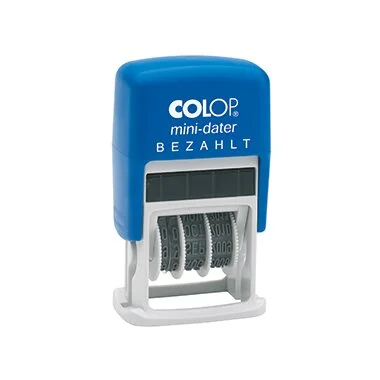 COLOP Datumstempel Mini Dater S160 L2 "BEZAHLT", blau/rot (EAN: 9004362302193)
