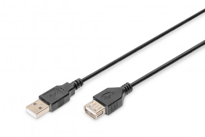DIGITUS USB 2.0 Verlängerungskabel, schwarz, 1,8 m (EAN: 4016032283102)