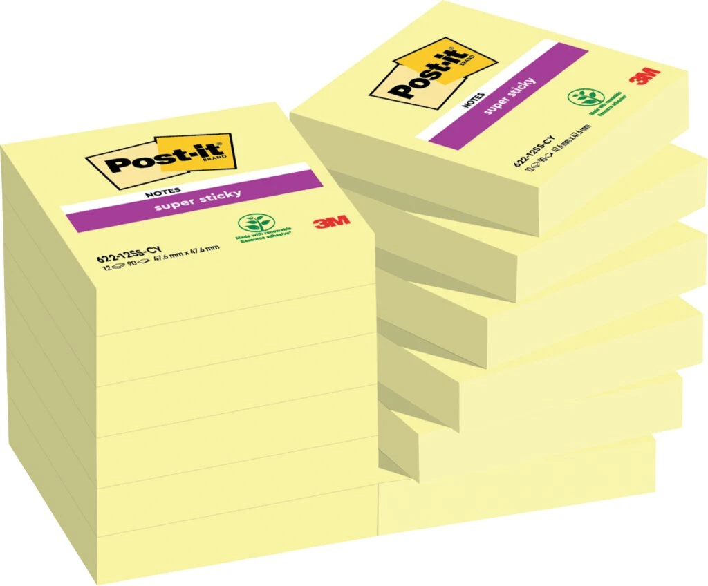 Post-it Haftnotizen super sticky notes, 47,6 x 47,6 mm, gelb (EAN: 4064035065751)
