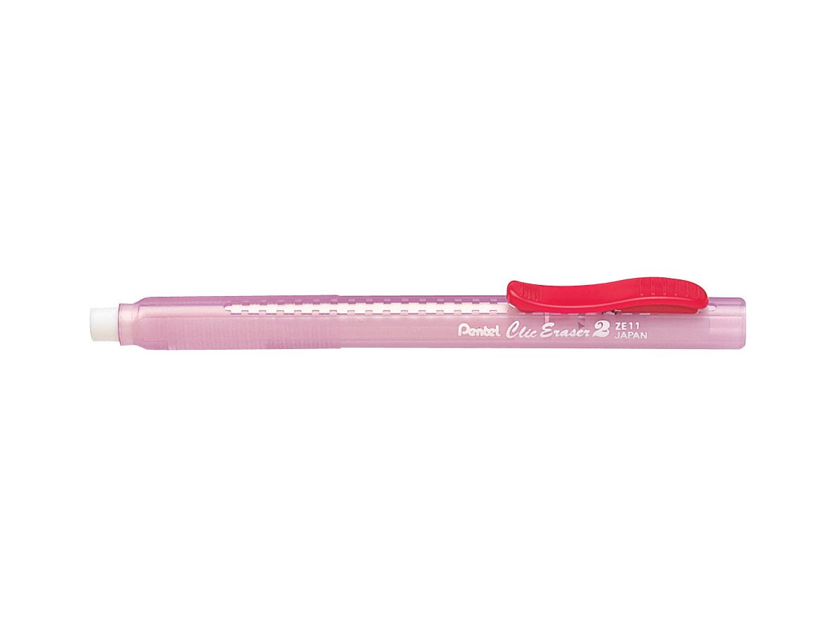 Pentel Radierstift ClicEraser2 ZE11T, rot-transparent (EAN: 3474374110035)