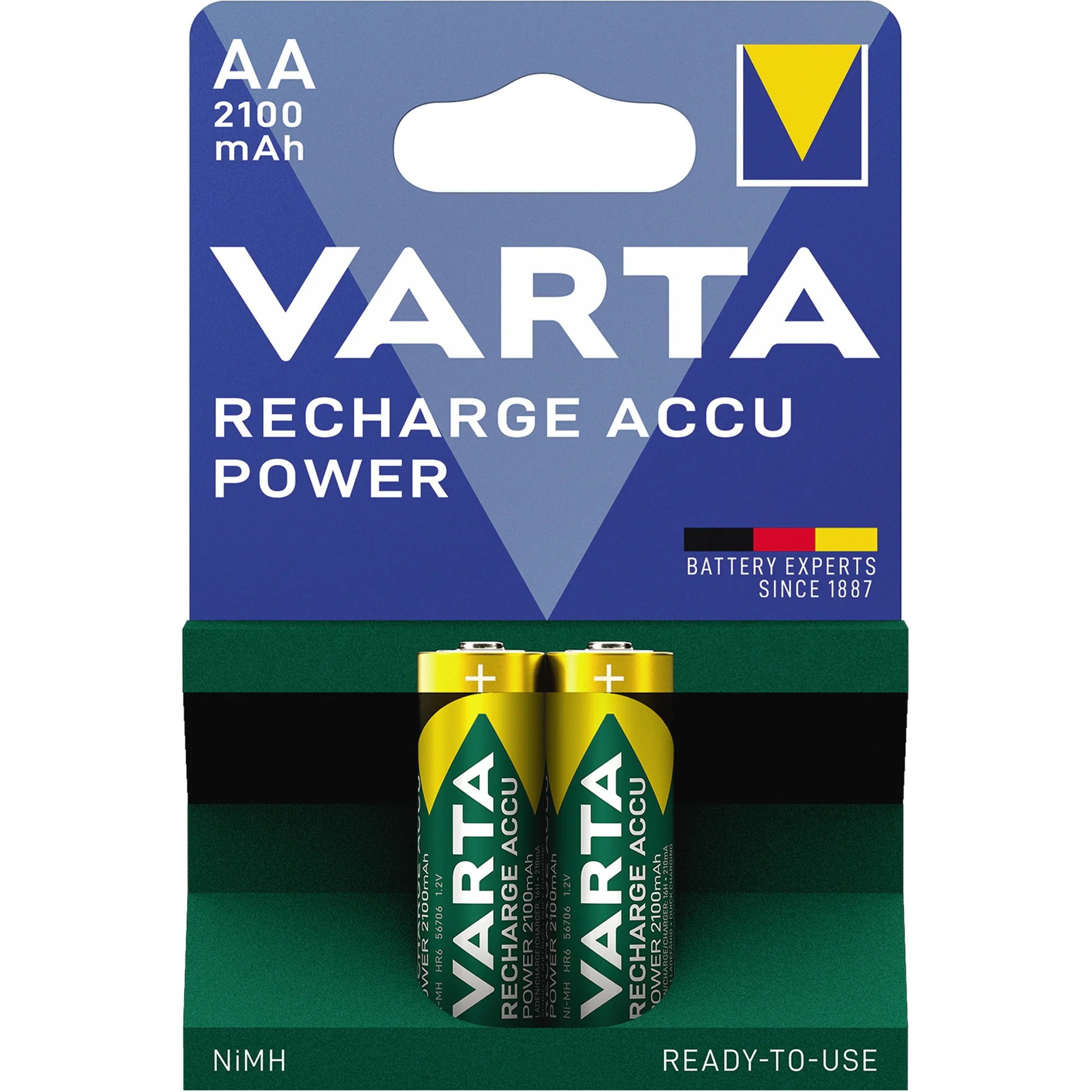 VARTA NiMH Akku "RECHARGE ACCU Power", Mignon (AA), 2100 mAh (EAN: 4008496550654)