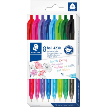 STAEDTLER Druckkugelschreiber ball 4230 M, 8er Kartonetui (EAN: 4007817102947)
