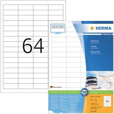 HERMA Universal-Etiketten PREMIUM, 48,3 x 16,9 mm, weiß (EAN: 4008705046077)