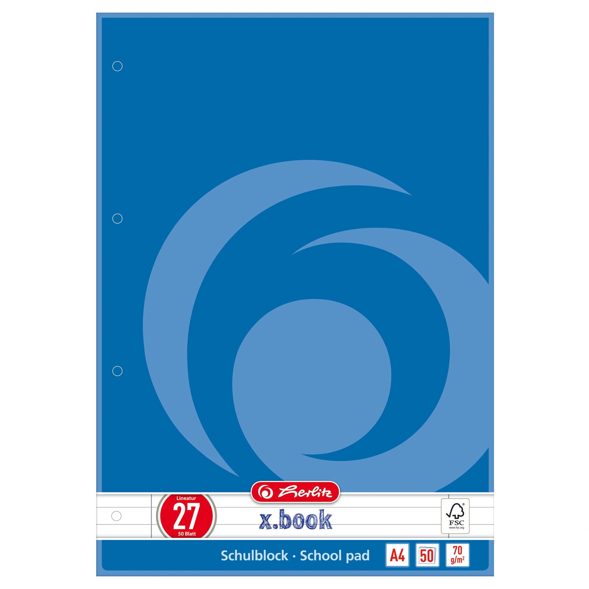 herlitz Schulblock x.book, DIN A4, Lineatur 27 / liniert (EAN: 4008110216270)