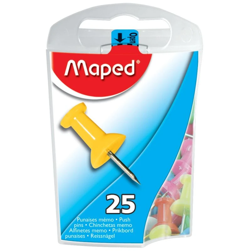 Maped Pinnwand-Nadeln, farbig sortiert, in Spenderdose (EAN: 3154143450110)