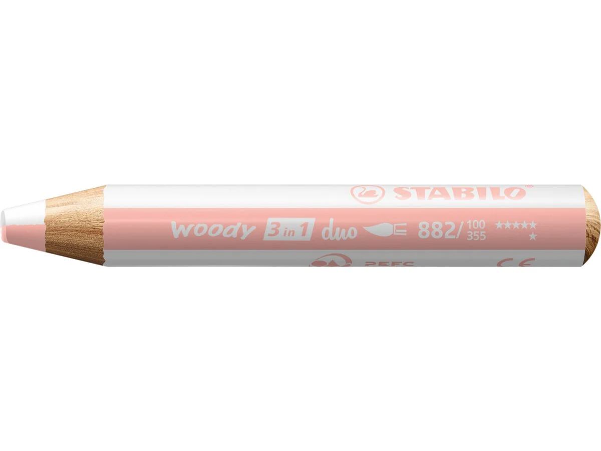 STABILO Multitalentstift woody 3 in 1 duo, weiß/apricot (EAN: 4006381603751)