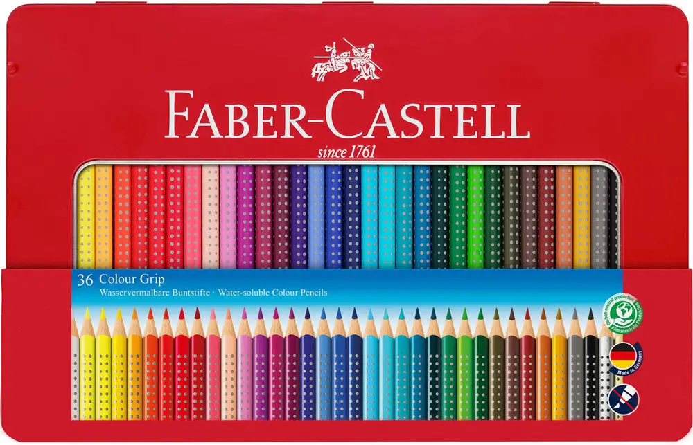 FABER-CASTELL Dreikant-Buntstifte Colour GRIP, 36er Etui (EAN: 4005401124351)