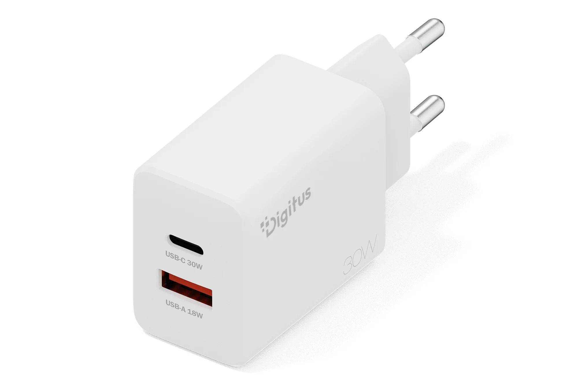 DIGITUS USB-Steckdosenadapter GaN Charger, 1x USB-C/1x USB-A (EAN: 4016032505815)