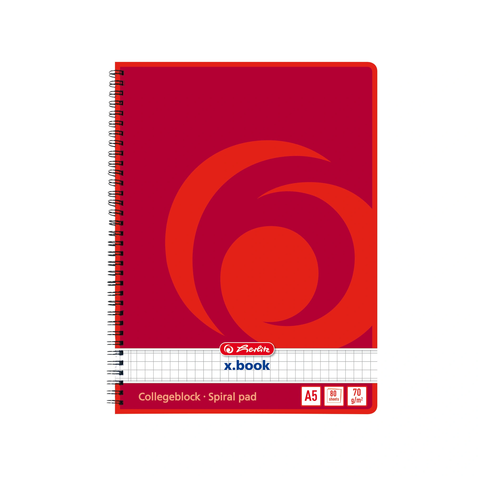 herlitz Collegeblock x.book DIN A5, 80 Blatt, kariert (EAN: 4008110297538)