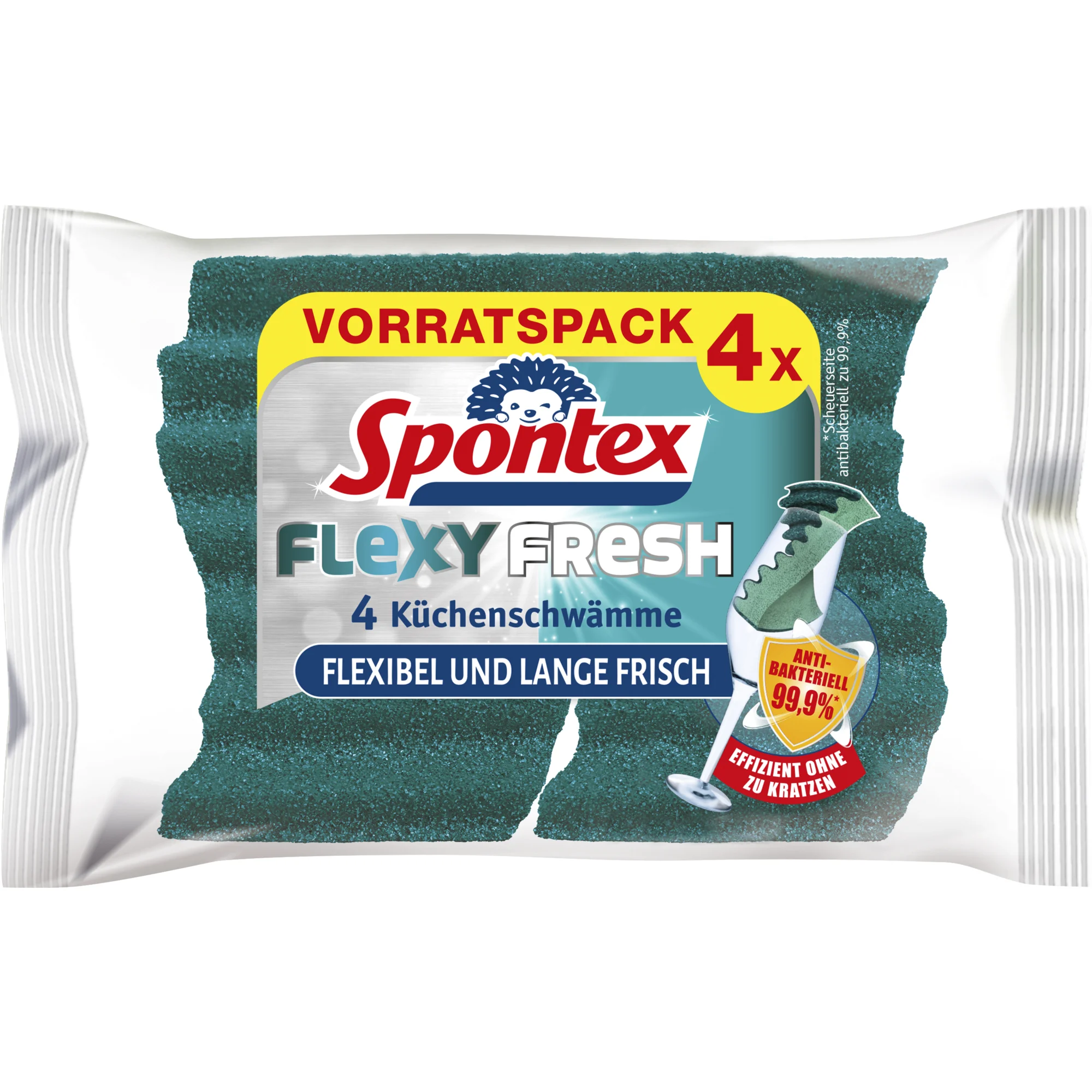 Spontex Reinigungsschwamm Flexy Fresh, 4er Pack (EAN: 3384124703090)