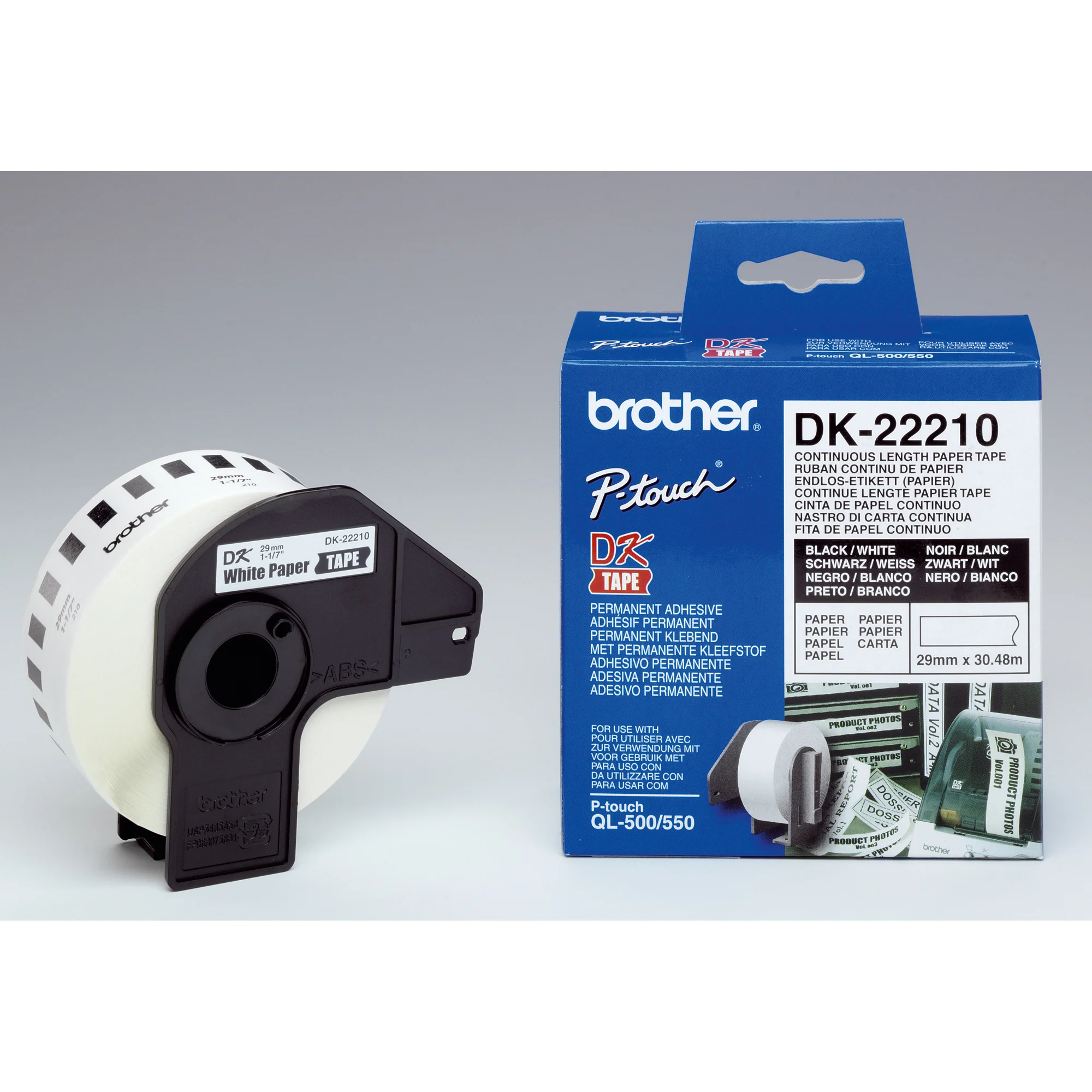 brother DK-22210 Endlos-Etiketten Papier, 29 mm x 30,48 m (EAN: 4977766628181)