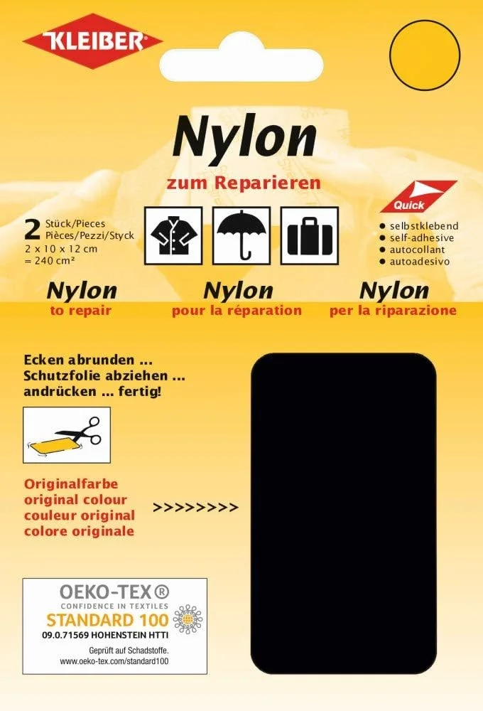 KLEIBER Nylon-Flicken, selbstklebend, schwarz (EAN: 4009691430390)