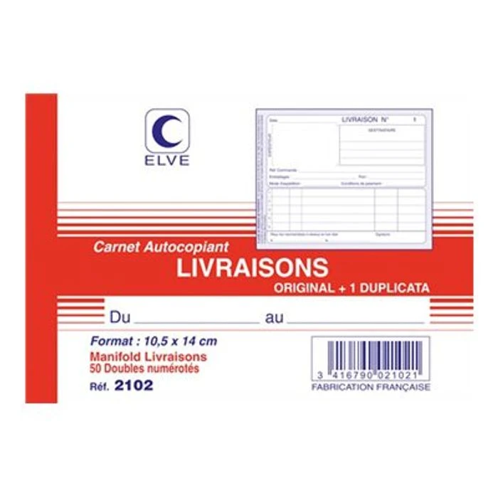 ELVE Manifold "Livraisons", 105 x 140 mm, dupli (EAN: 3416790021021)