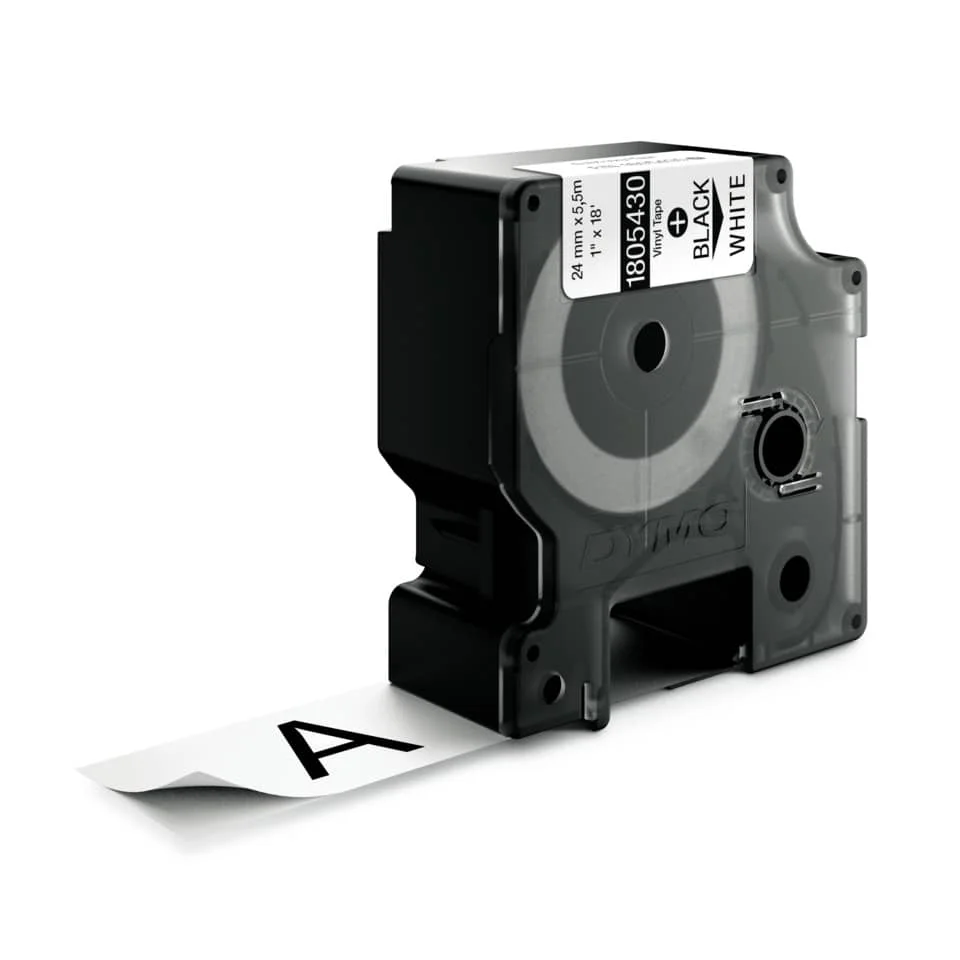 DYMO Vinyl-Schriftband schwarz/weiß, 24 mm x 5,5 m (EAN: 0071701059864)