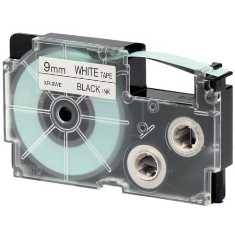 CASIO XR Schriftbandkassette, schwarz auf weiß, 9 mm / 8 m (EAN: 4971850117384)