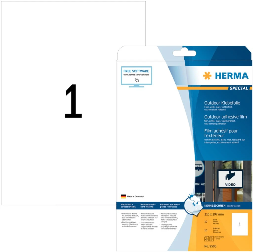 HERMA Outdoor Folien-Etiketten SPECIAL, 210 x 297 mm (EAN: 4008705095006)