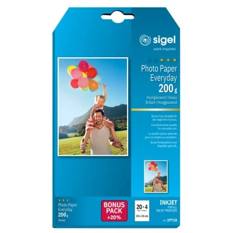sigel InkJet-Everyday-Foto-Papier, 10 x 15 cm, weiß (EAN: 4004360998805)