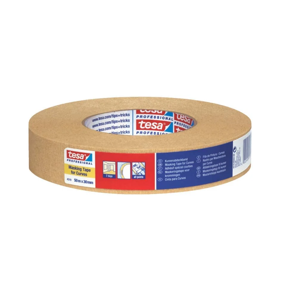 tesa Maler Krepp 4319 Papierabdeckband, 50 mm x 50 m (EAN: 4005800005091)