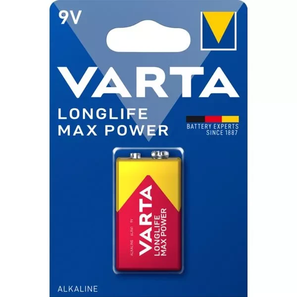 VARTA Alkaline Batterie Longlife Max Power", E-Block (9V) (EAN: 4008496545612)