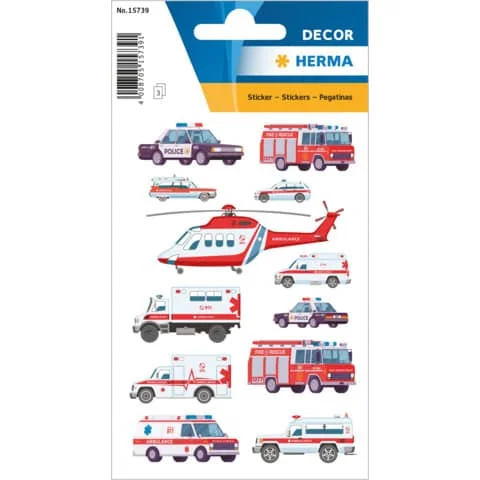 HERMA Sticker DECOR "Blaulicht Fahrzeuge" (EAN: 4008705157391)